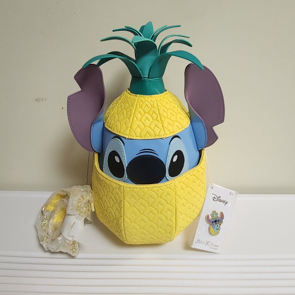 Loungefly Stitch Shoppe Lilo and Stitch Figural Pineapple Crossbody Bag - NWT
